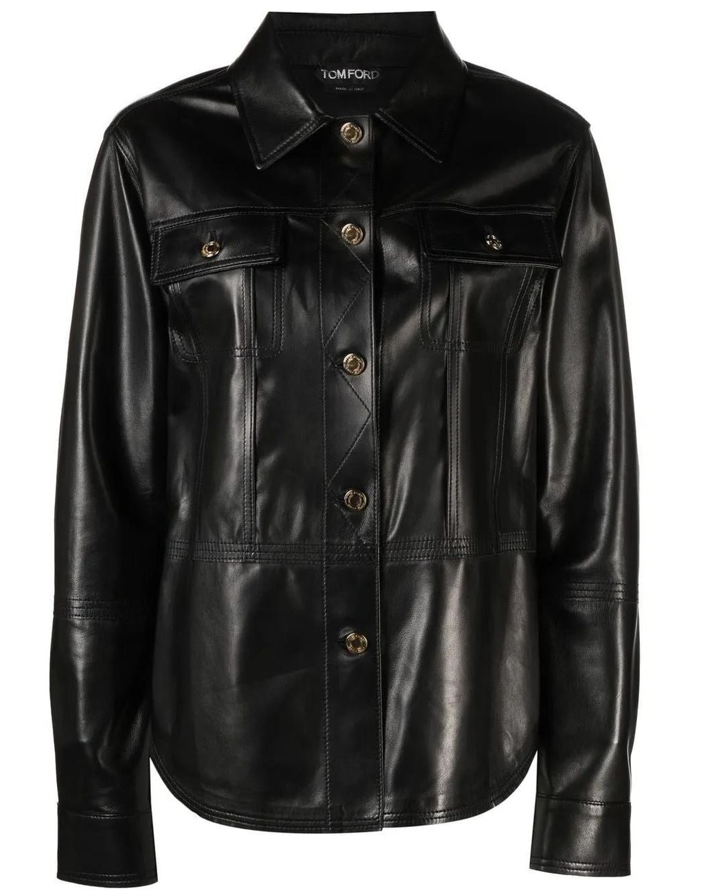 Tom Ford Black Calf-Leather Shirt