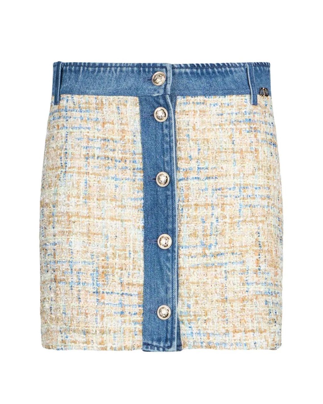 Liu Jo Blue Button-Up Mini Skirt