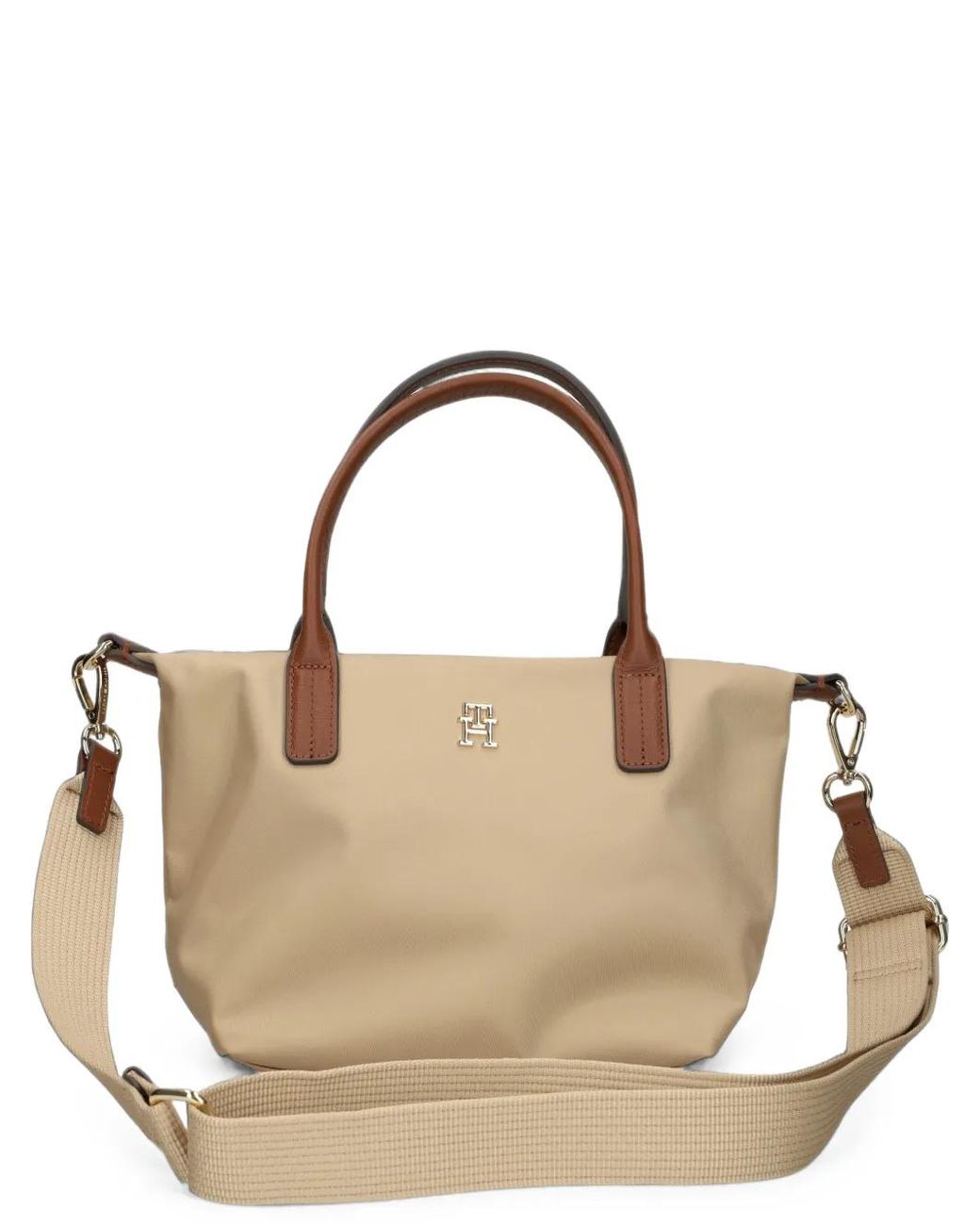 Tommy Hilfiger Metallic Popette Logo-Plaque Tote Bag