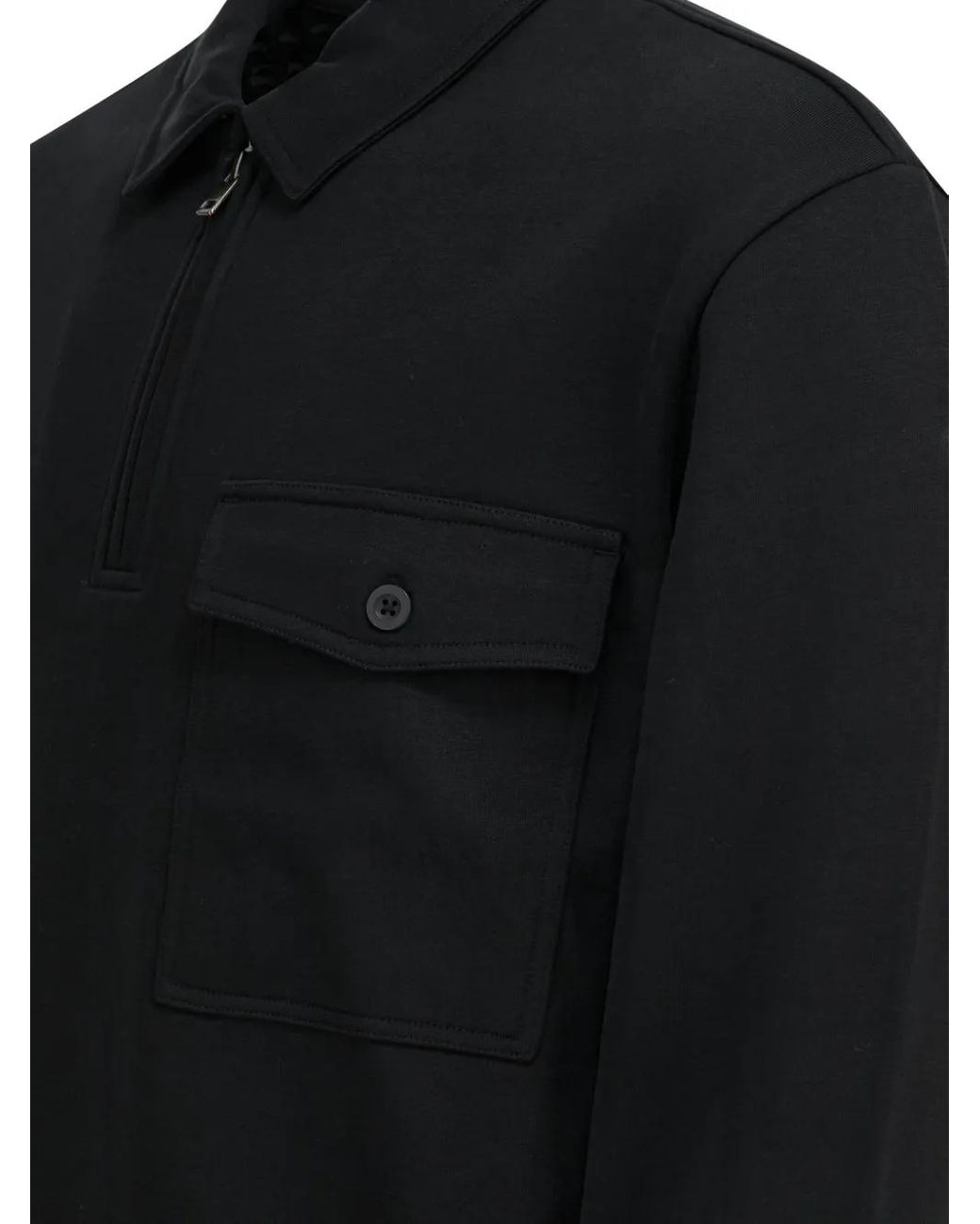 Vince Black Chest-Pocket Polo Shirt for men