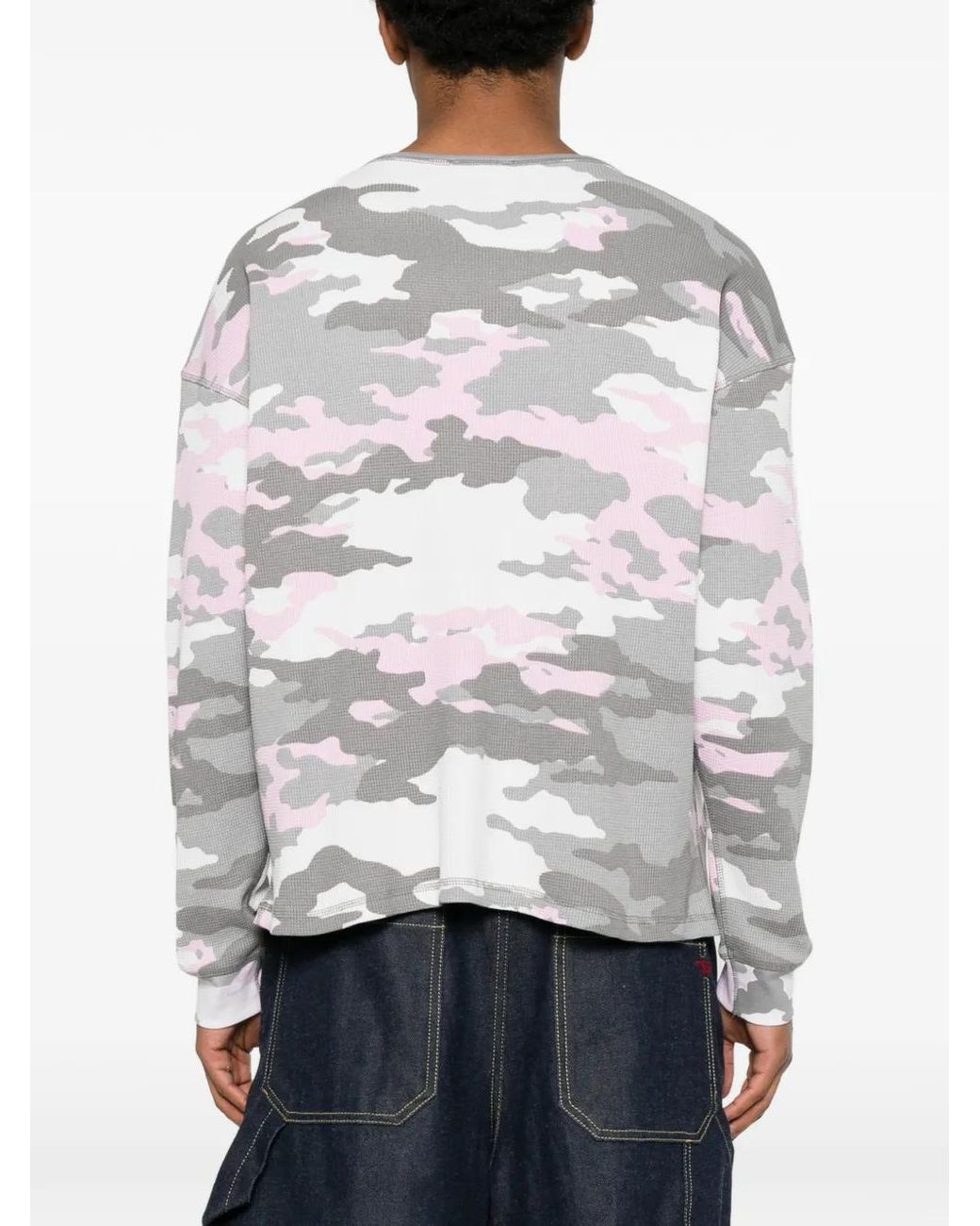 BLUE SKY INN White Camo-Print Waffle-Knit T-Shirt for men
