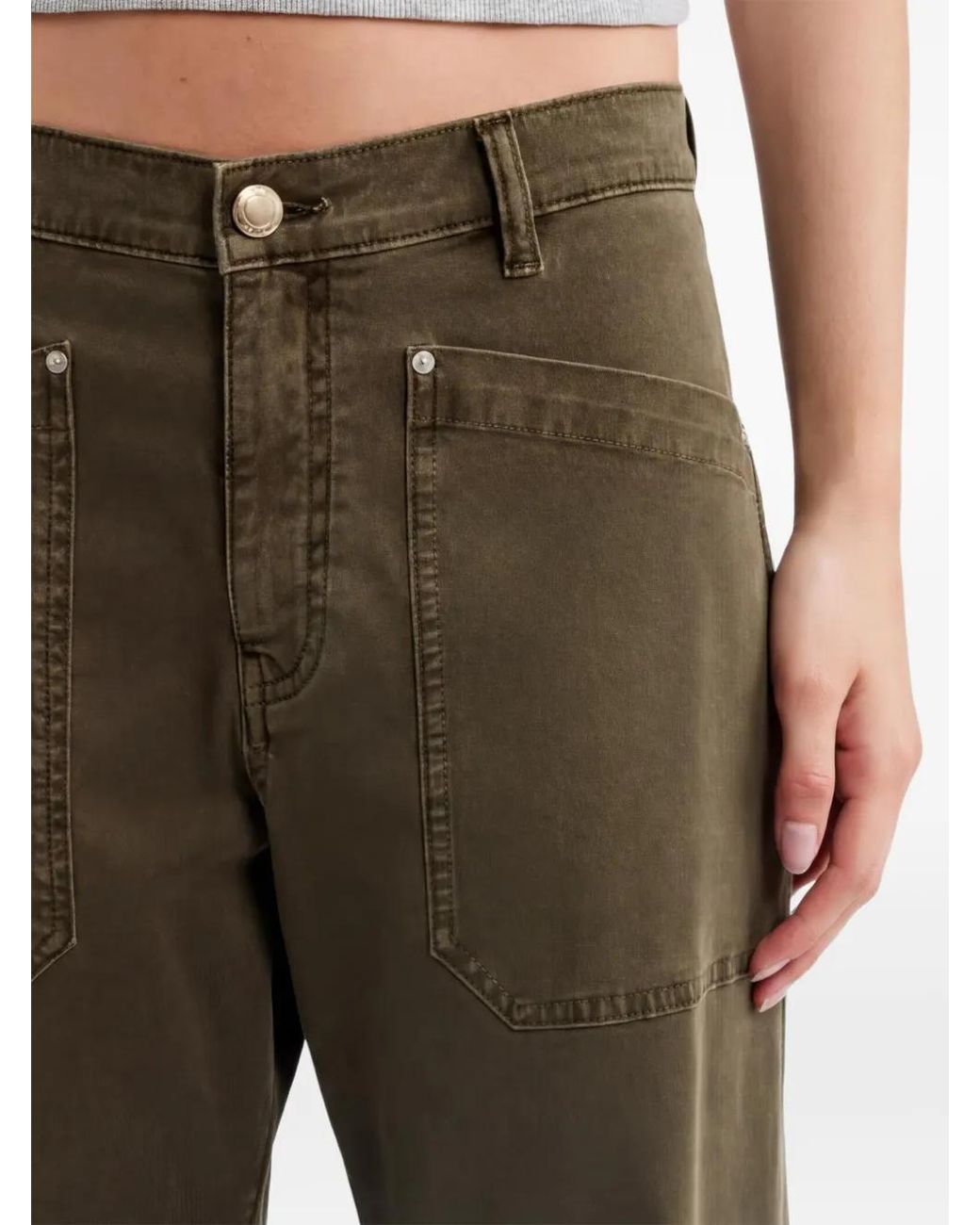 DL1961 Green Bilie Easy Barrel-Leg Trousers