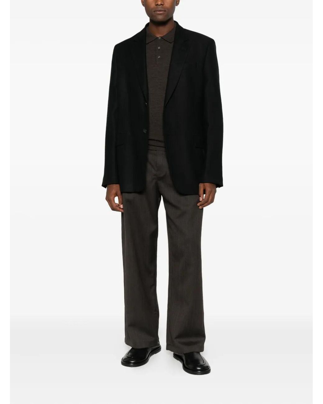 Jonathan Simkhai Black Wool Polo Shirt for men