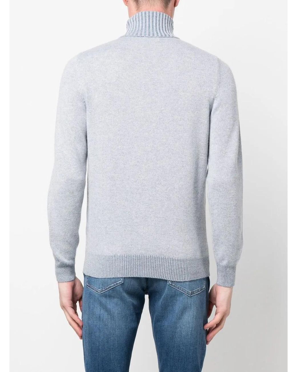 Malo Blue Roll-Neck Knit Jumper for men