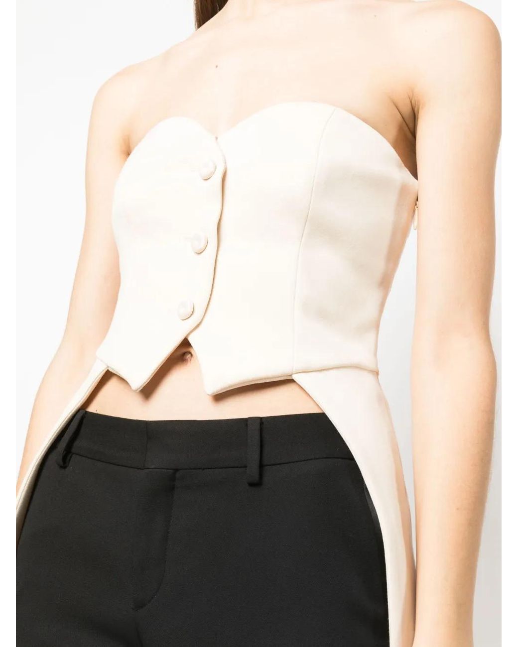 Moschino Natural Asymmetric Virgin-Wool Top