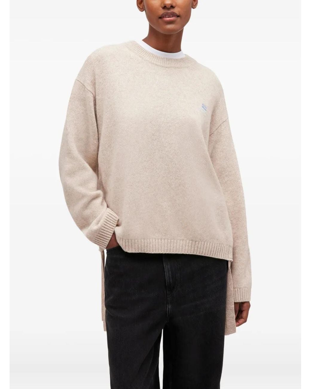 Ganni White Side Tie Details Jumper
