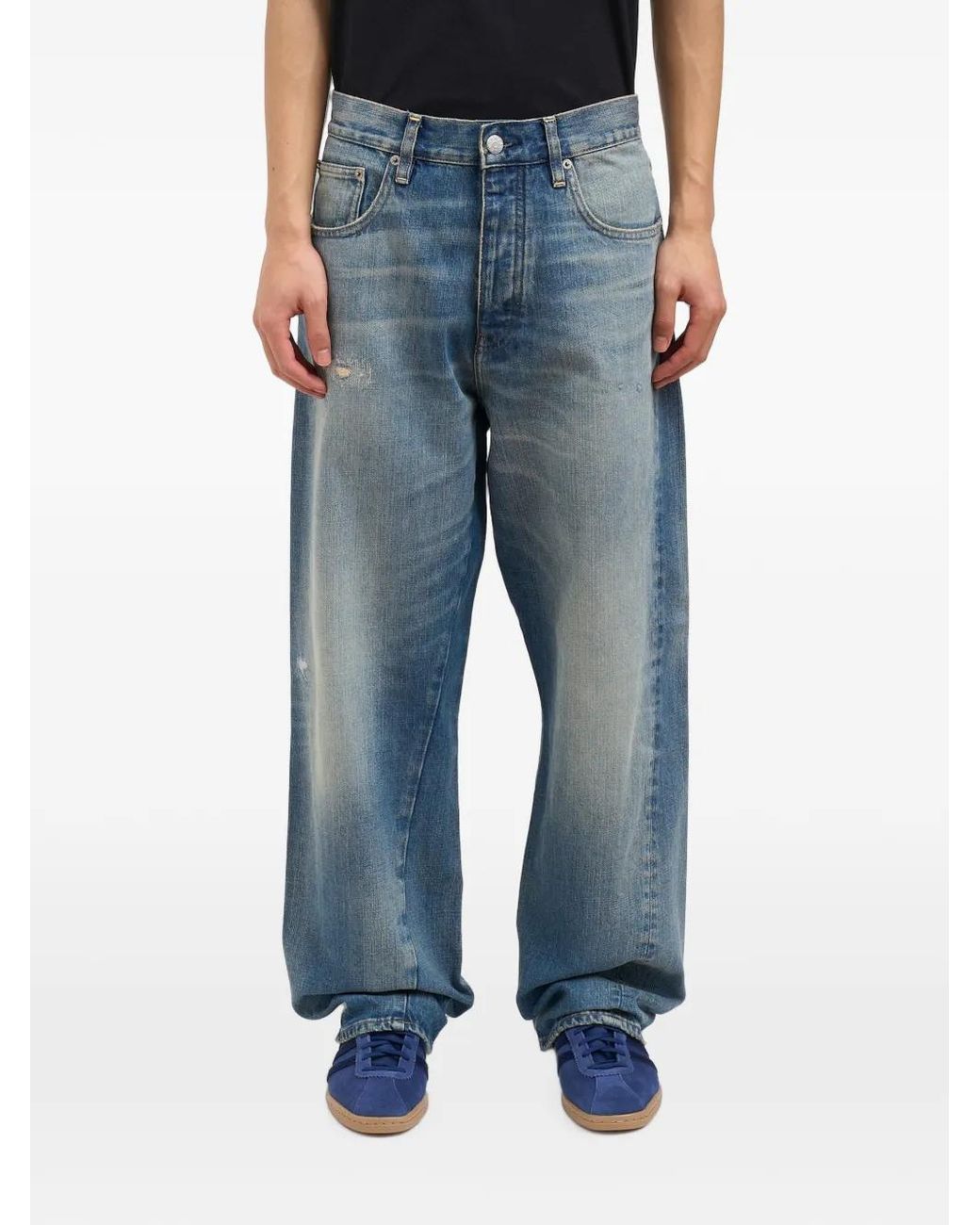 sunflower Blue Wide Twist Cotton Jeans for men