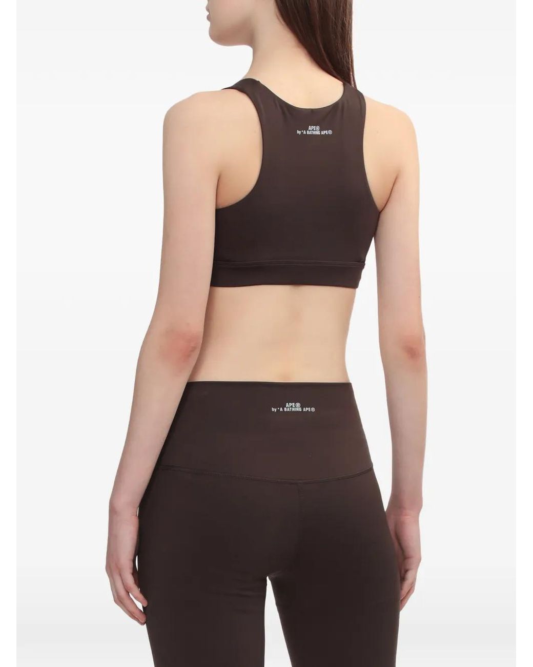 A Bathing Ape Brown Scoop-Neck Sport Bra