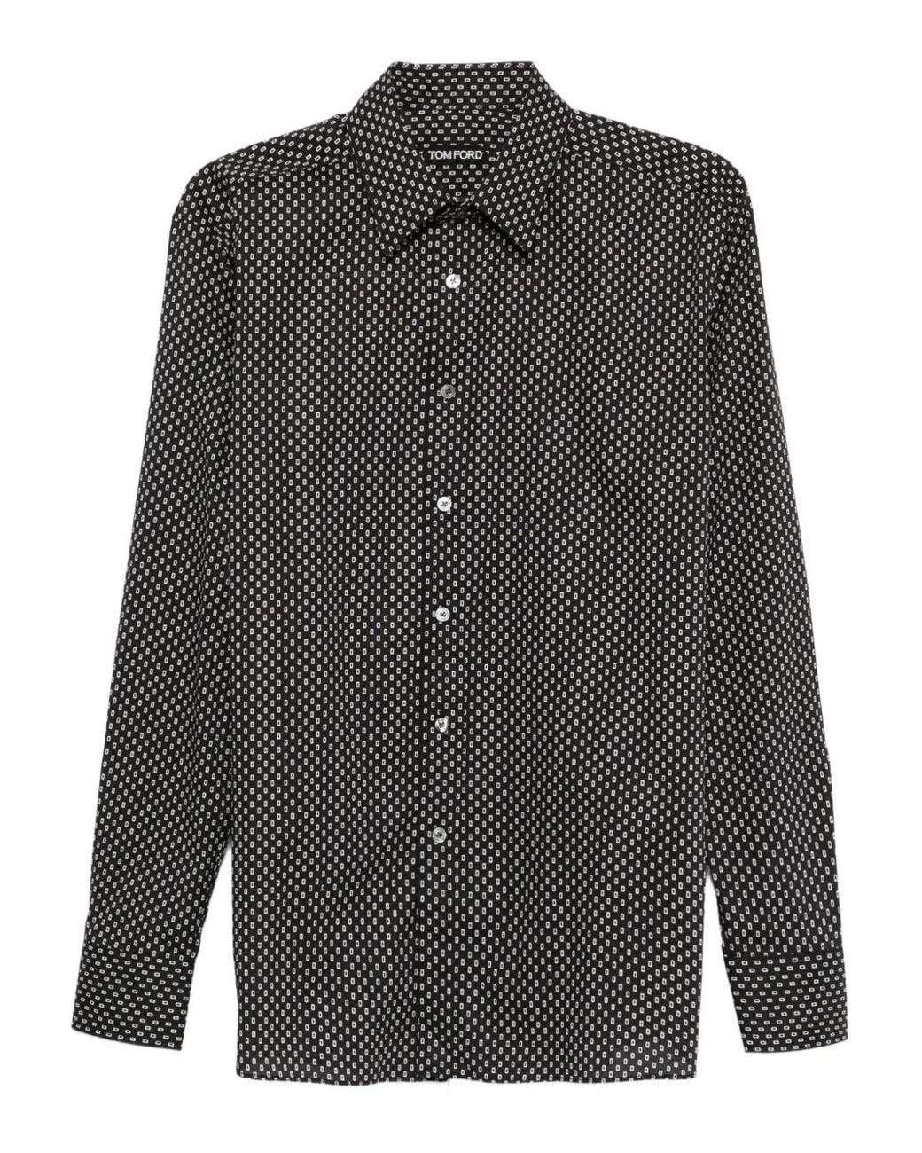 Tom Ford Gray Geometric-Print Shirt for men