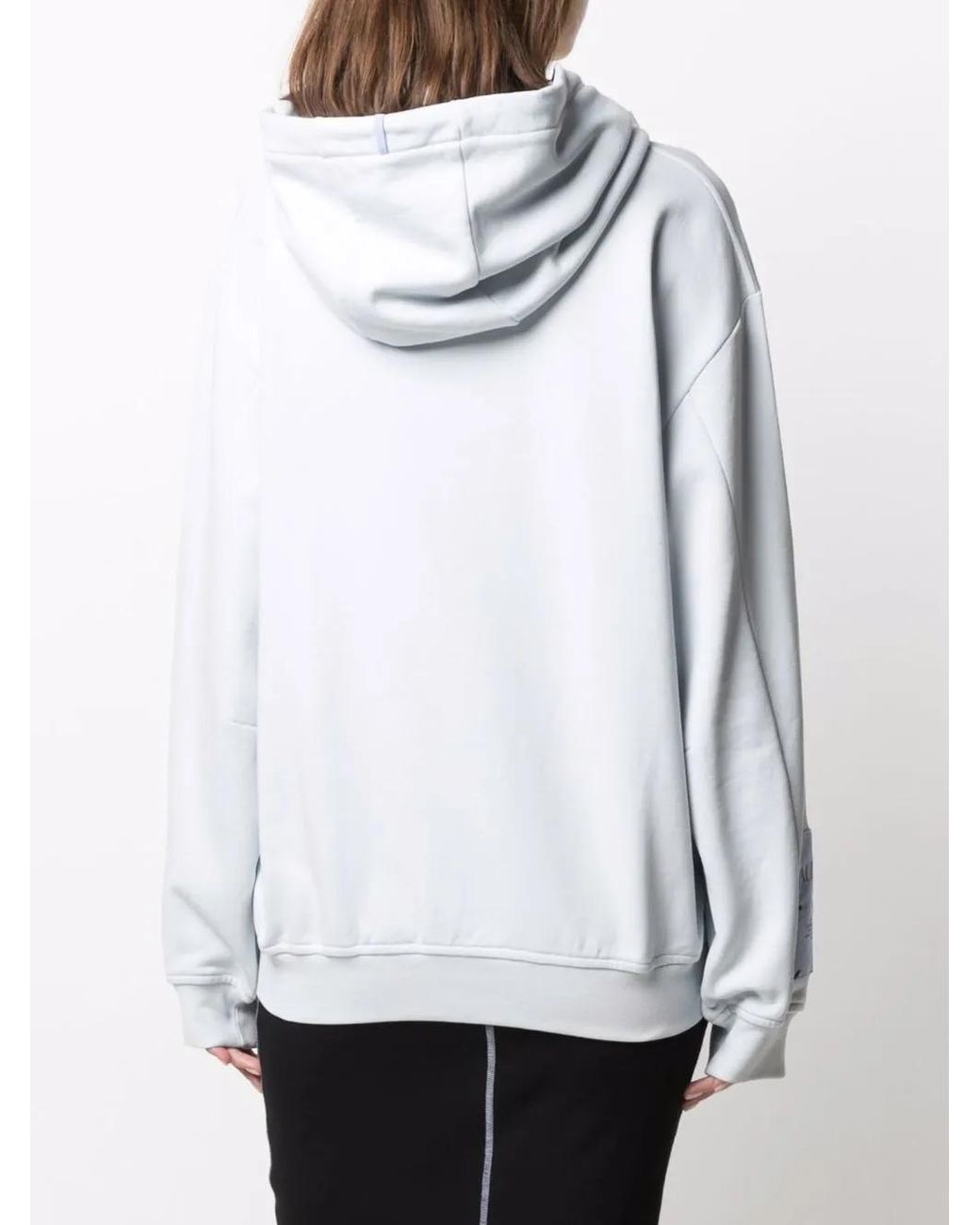 McQ Alexander McQueen Gray Logo-Patch Sleeve Hoodie