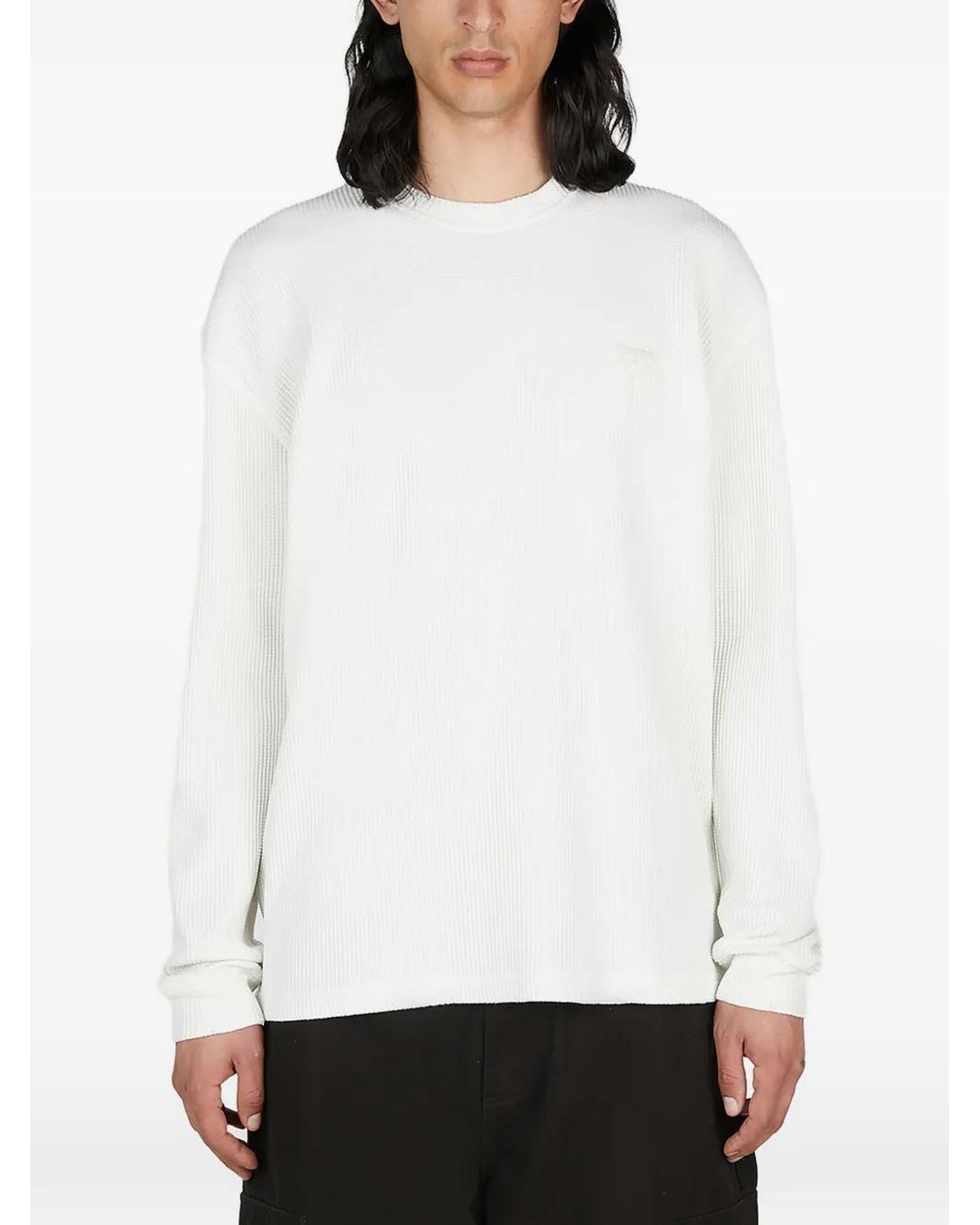 Guess White Cotton Sweater for men
