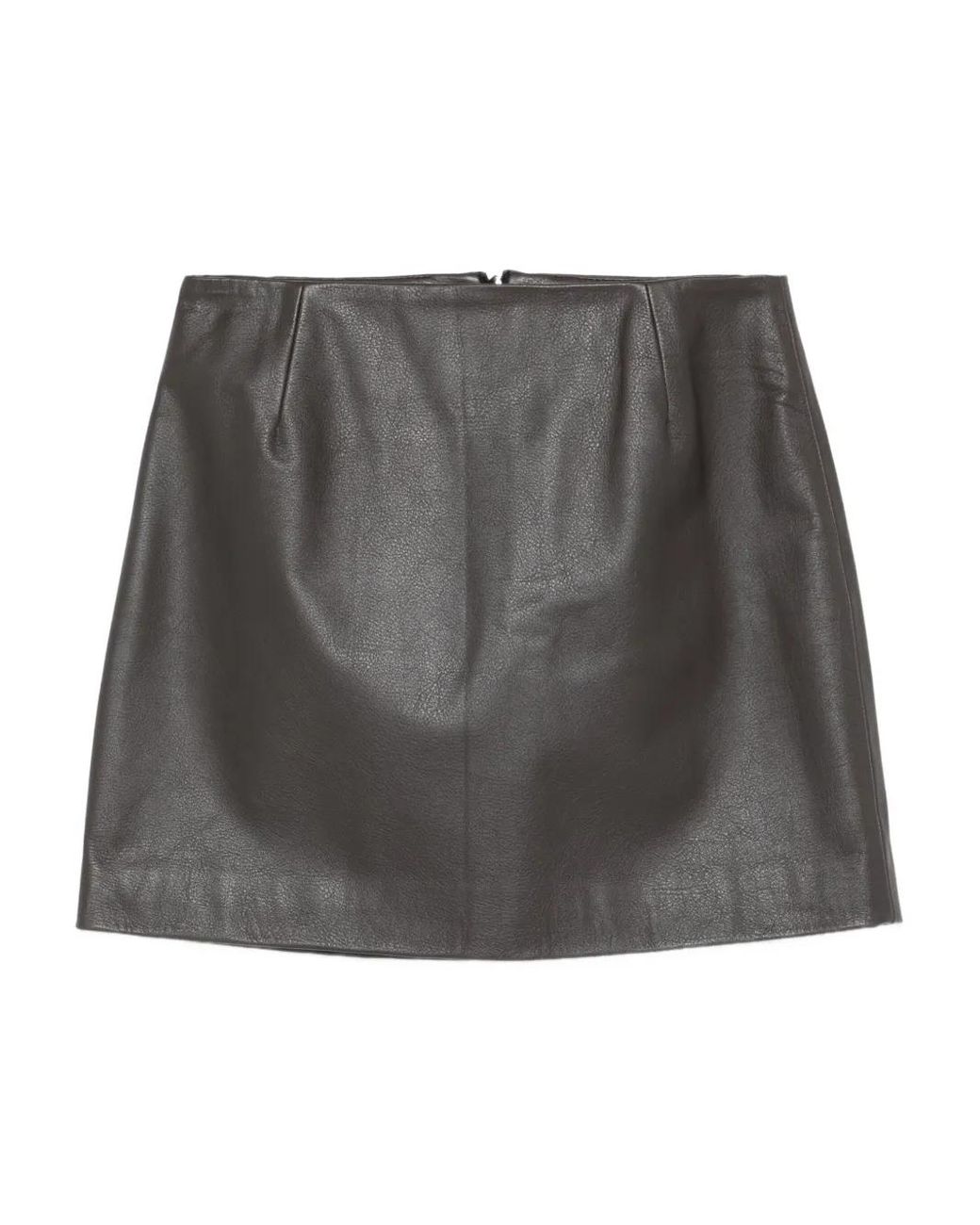Blazé Milano Gray Leather Mini Skirt