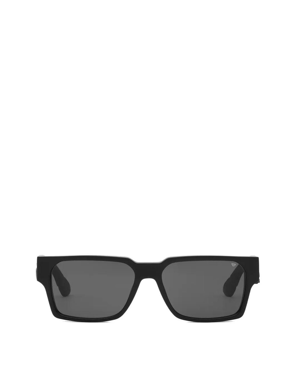 Philipp Plein Gray Logo-Plaque Rectangle-Frame Sunglasses for men