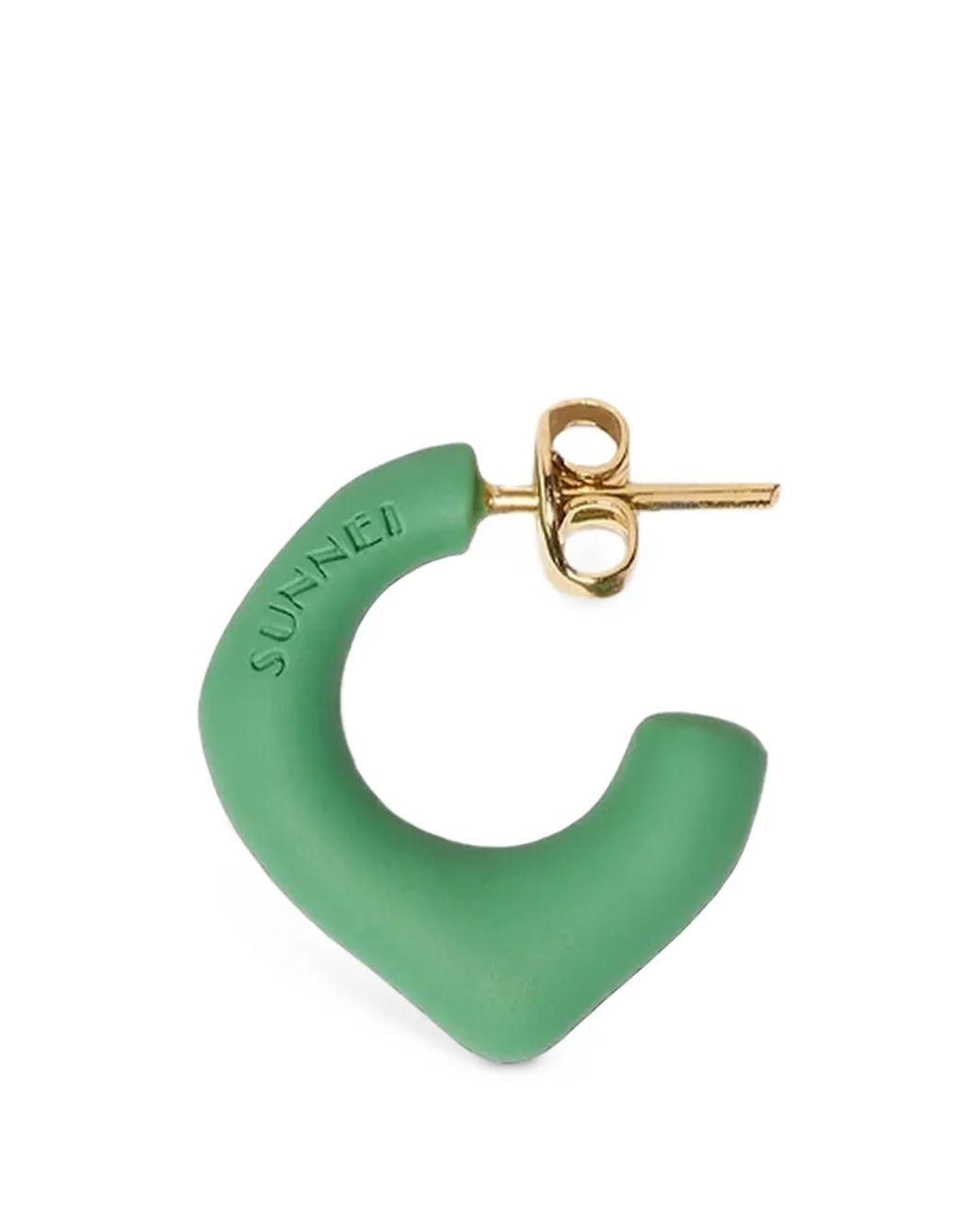 Sunnei Green Half-Hoop Earrings