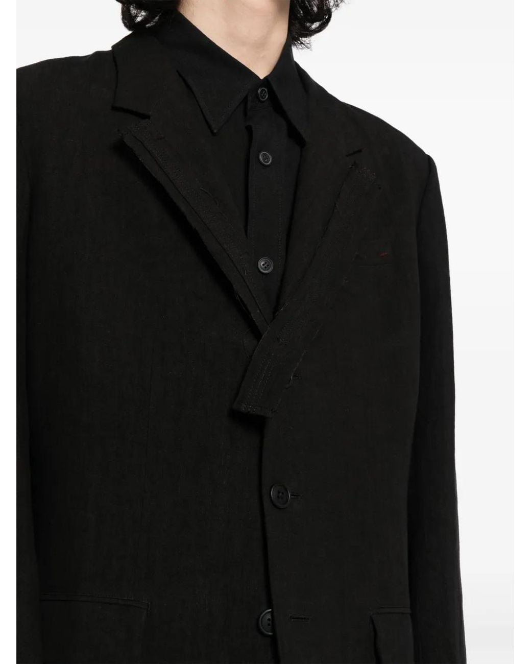 Yohji Yamamoto Black Single-Breasted Blazer for men