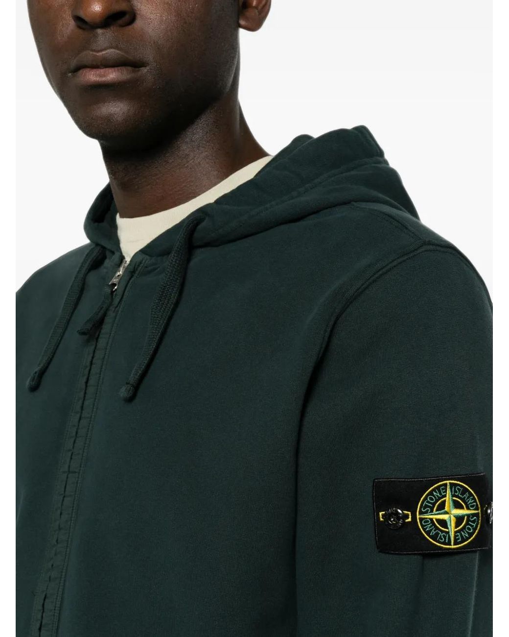 Stone Island Green 6100067 Brushed Organic Cotton Fleece Sweatshirt for men