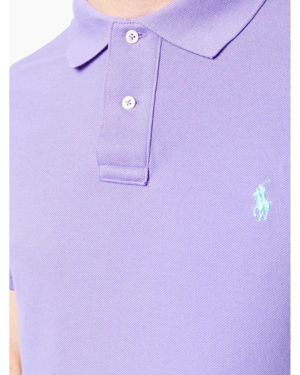 Polo Ralph Lauren Purple Short Sleeves Knit Polo Shirt for men
