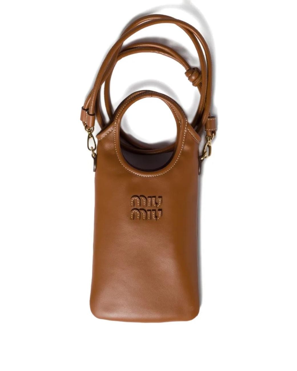 Miu Miu Brown Leather Smartphone Case
