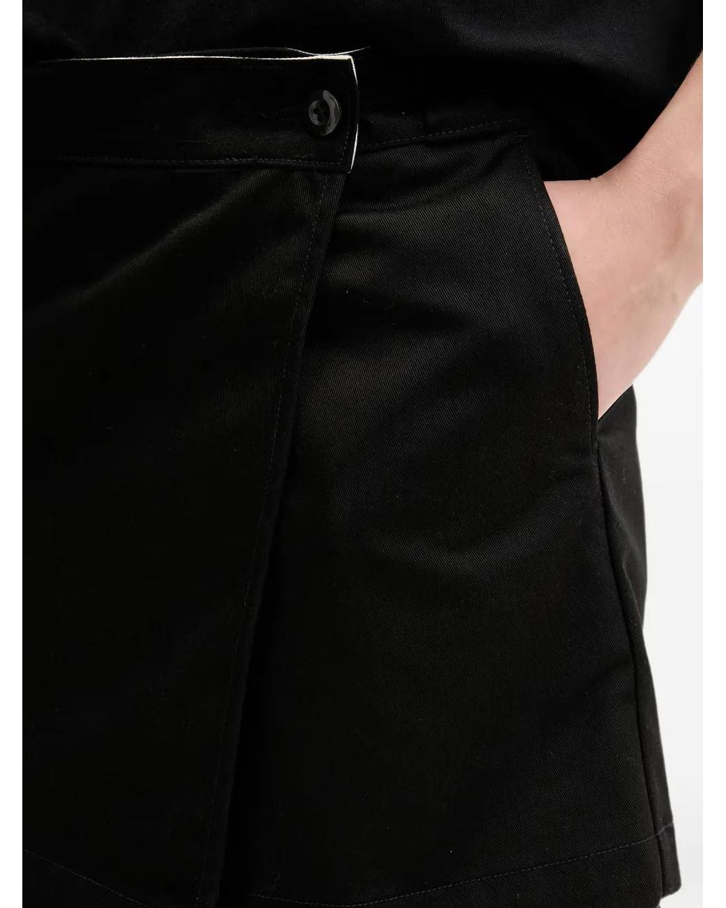 Dickies Black Union Wrap-Style Logo-Patch Skirt