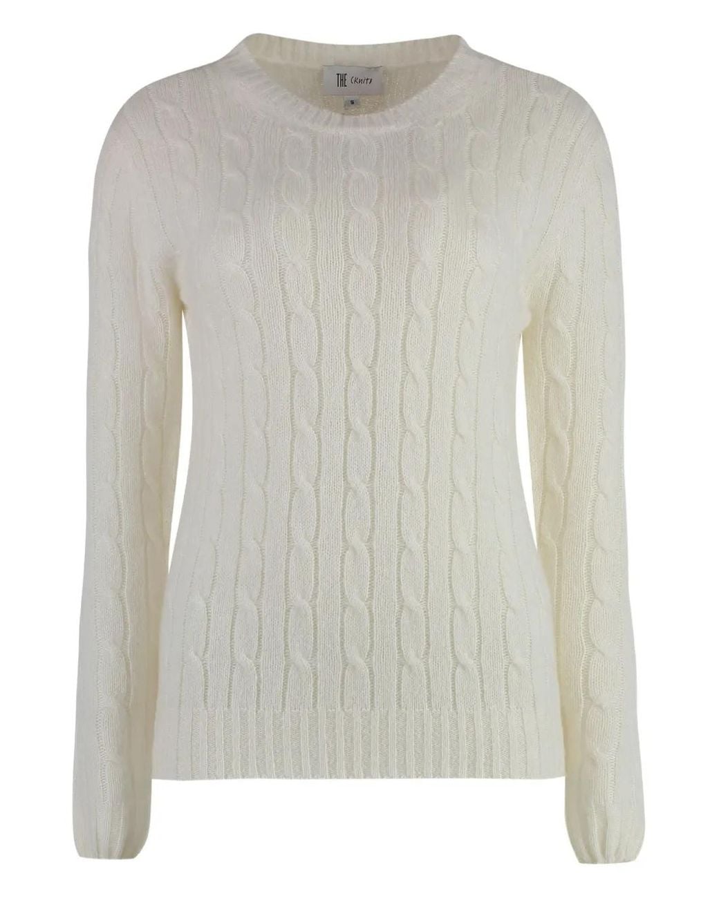 THE (Alphabet) Gray Cable-Knit Sweater