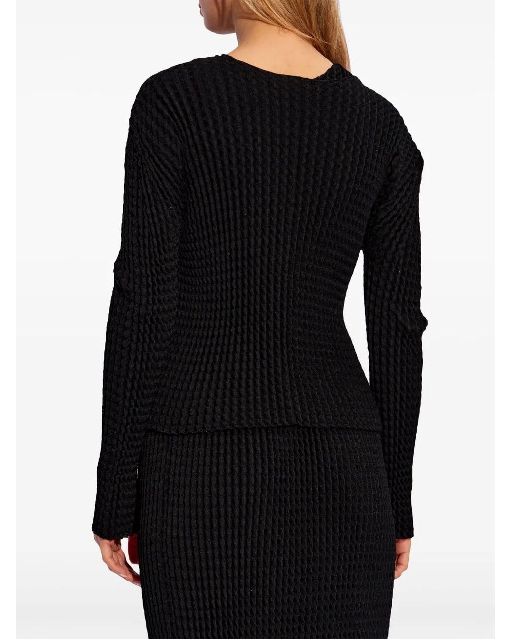 Issey Miyake Black Pleated Cardigan