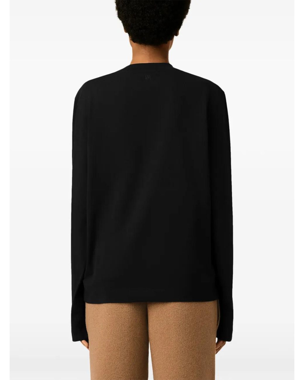 T-Shirt Ami De Cœur À Manches Longues En Coton Bio AMI pour homme en coloris Black