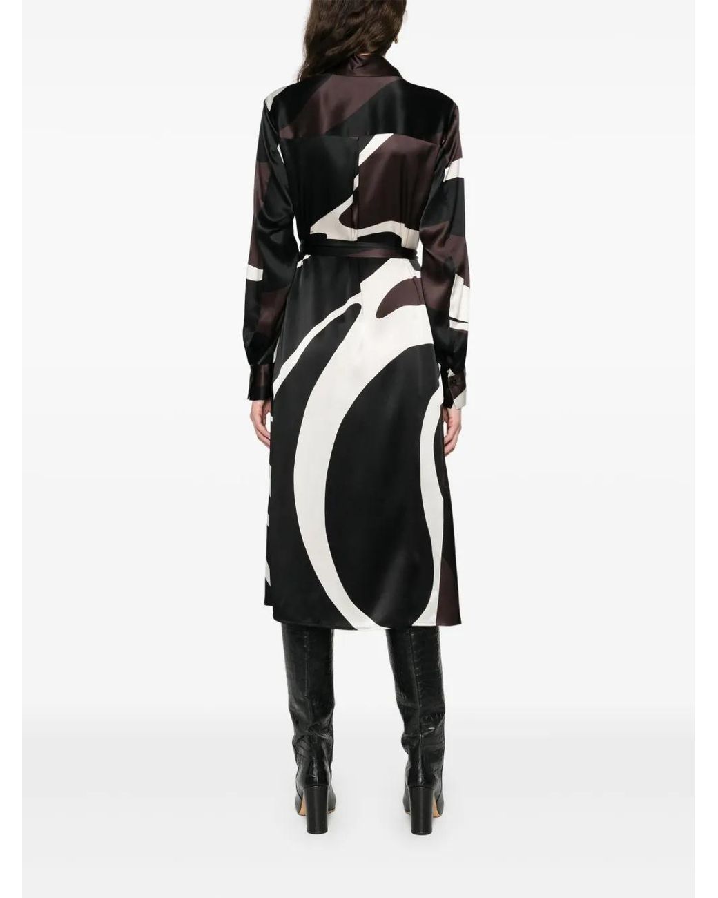 Kiton Black Silk Midi Dress