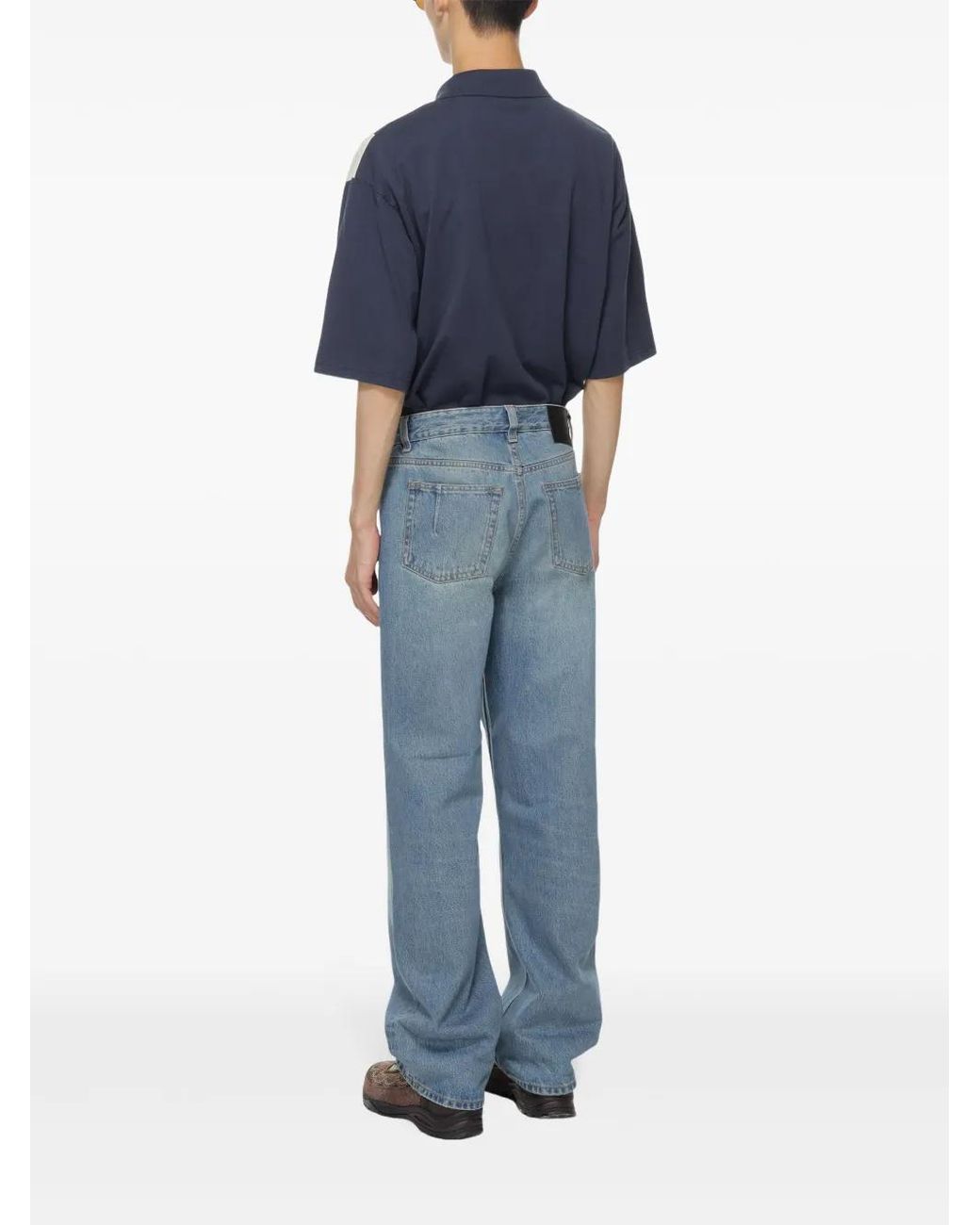 Martine Rose Blue Oversized Polo T-Shirt for men