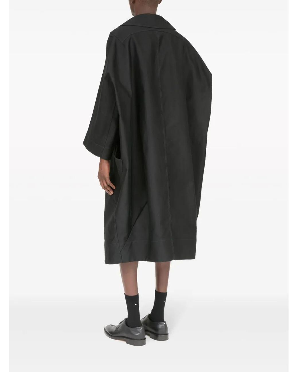 Maison Margiela Blue Cocoon Long Cotton Coat for men
