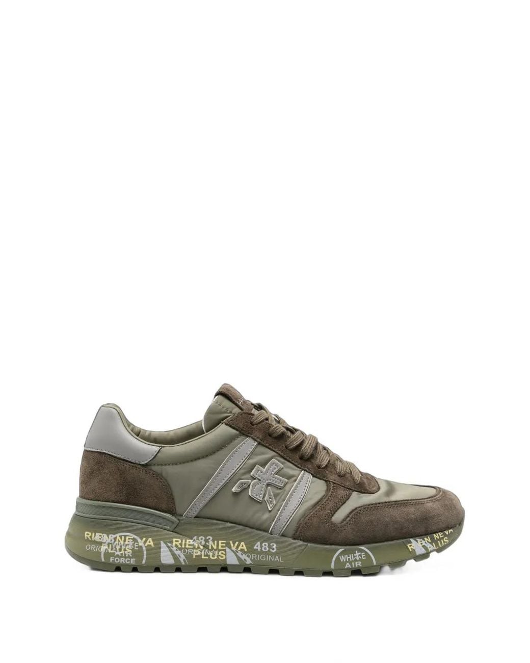 Premiata Gray Lander Panelled Sneakers for men