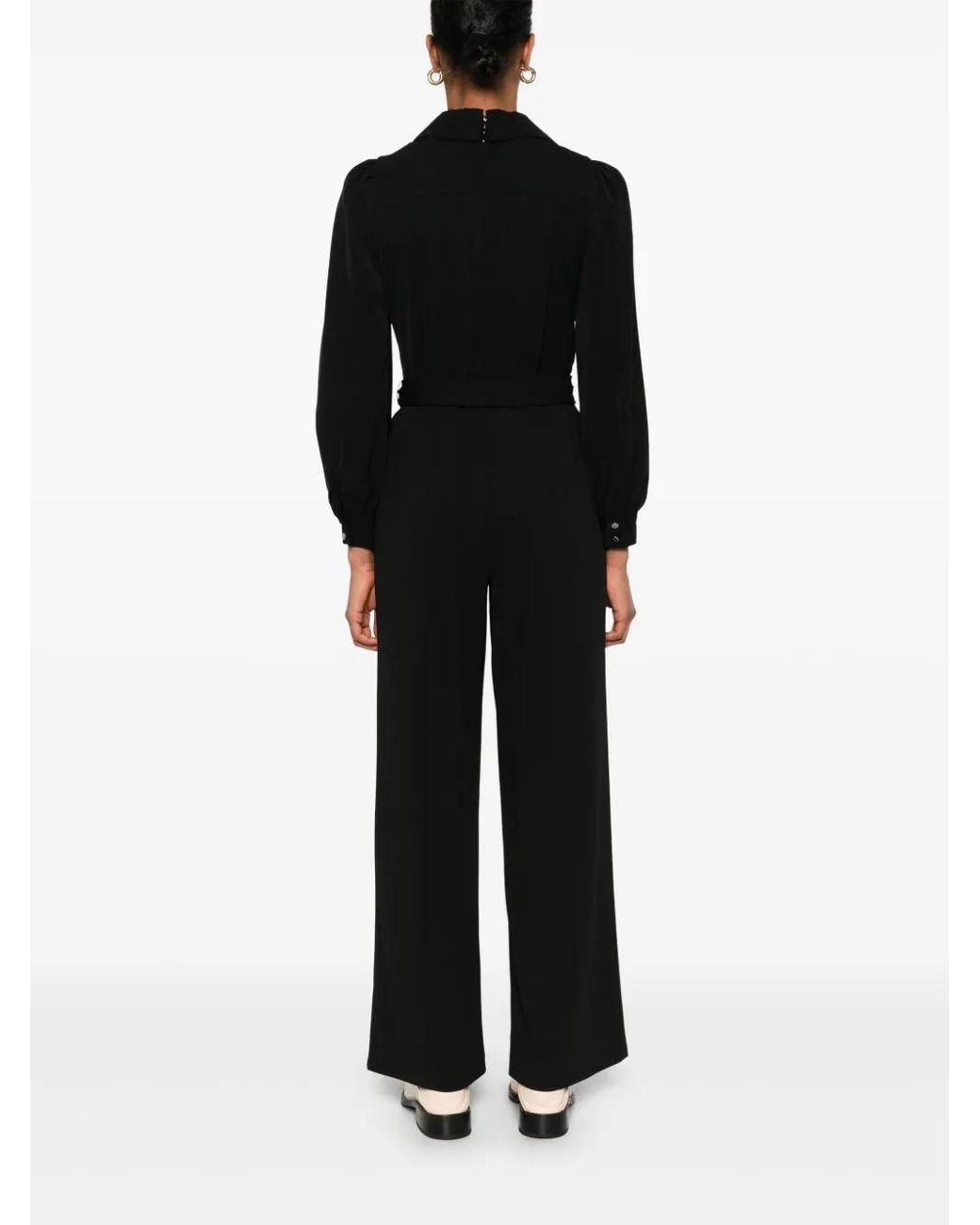 DKNY Black Bishop-Sleeves Jumpsuit