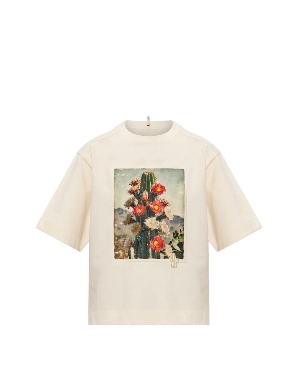 Moncler White T-Shirt À Imprimé Graphique