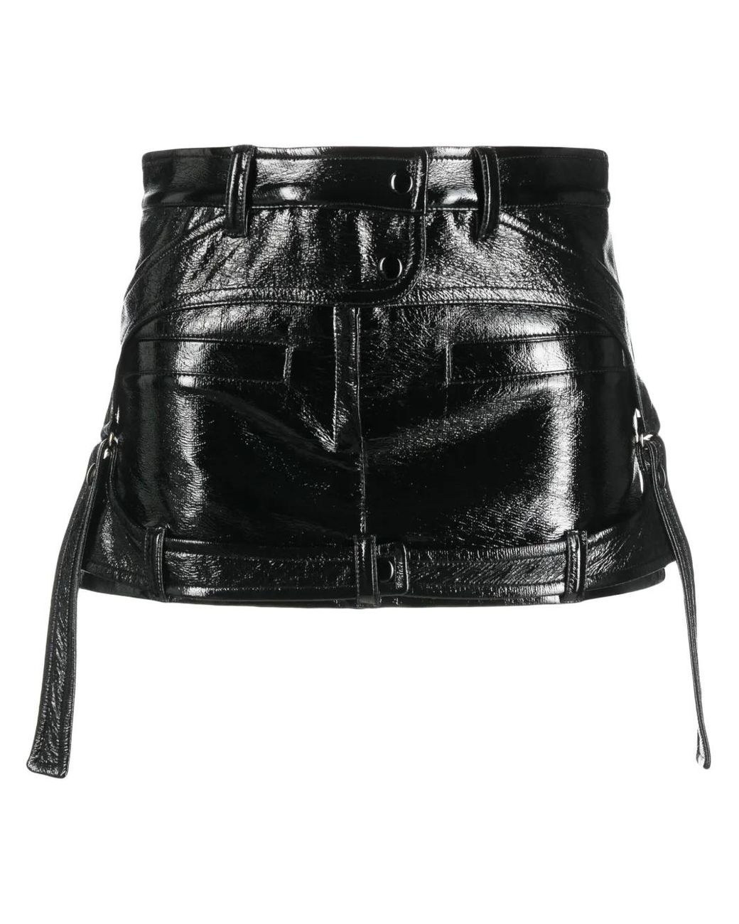 Courreges Black Courregès Racer Vinyl Skirt