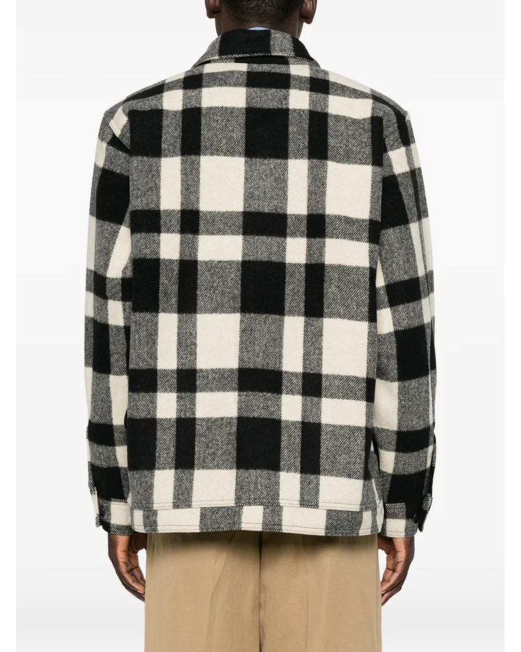 Filson Black Check-Pattern Button-Up Jacket for men