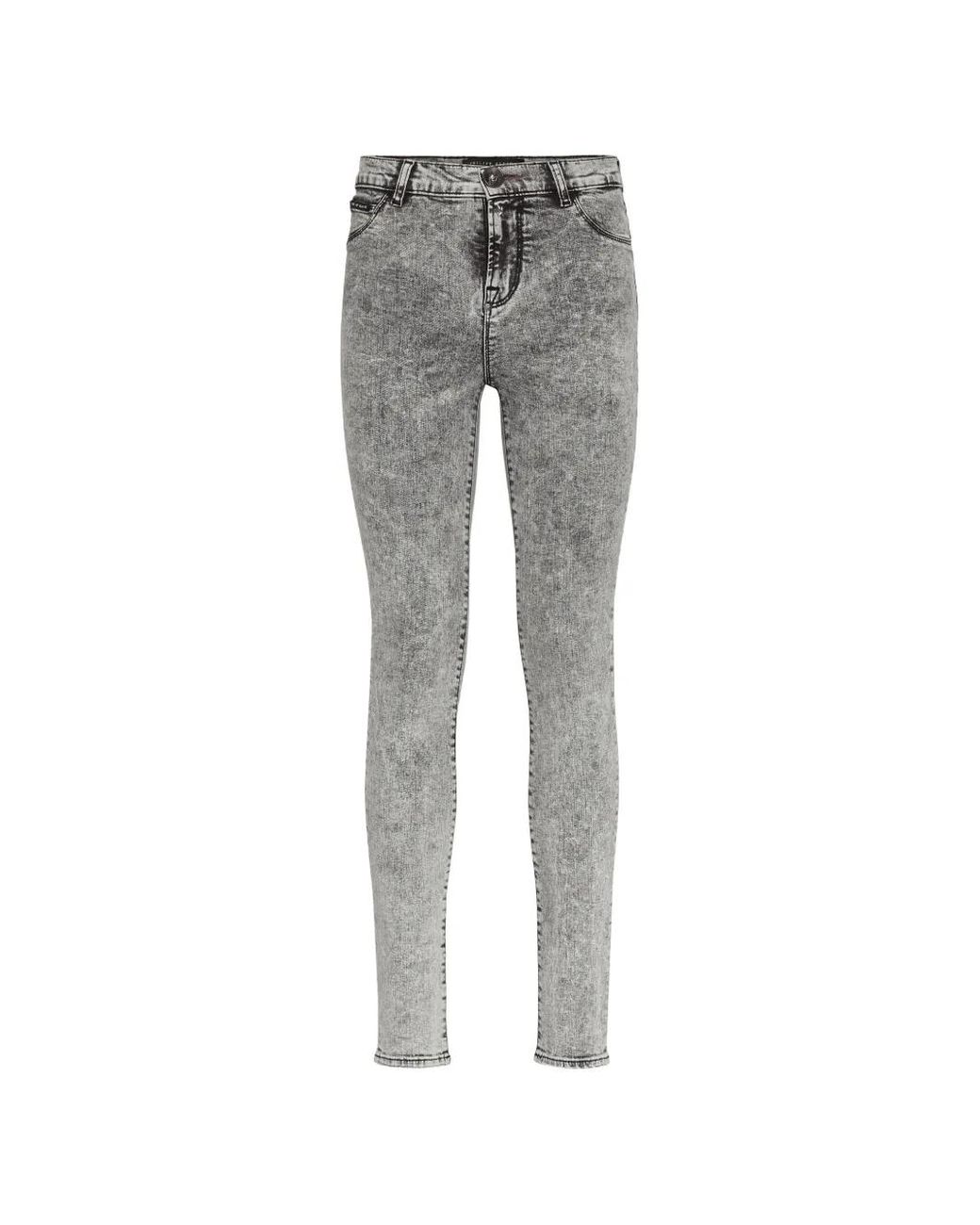 Philipp Plein Gray New Jegging Statement Denim Jeans