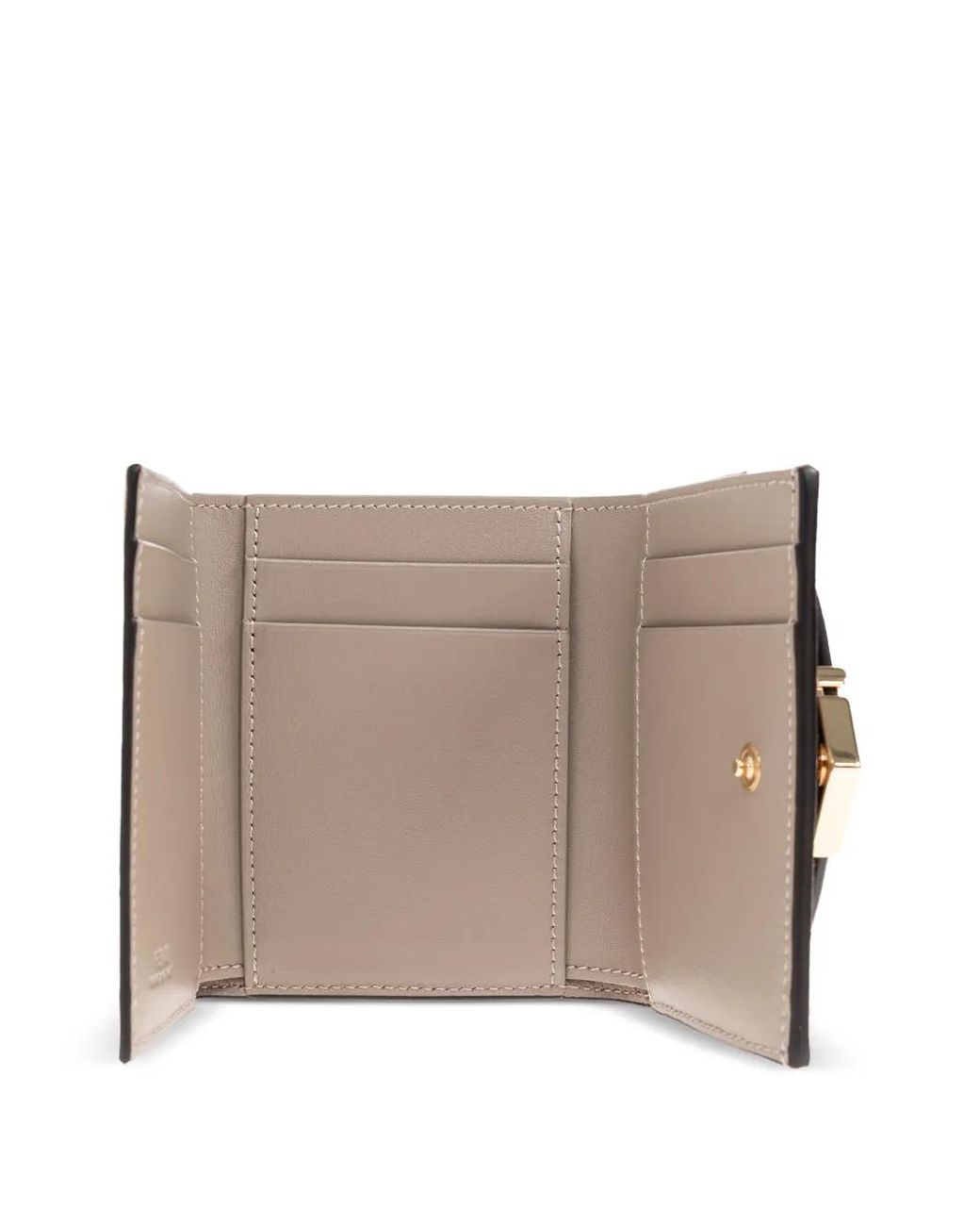 Fendi Natural Logo-Plaque Leather Wallet