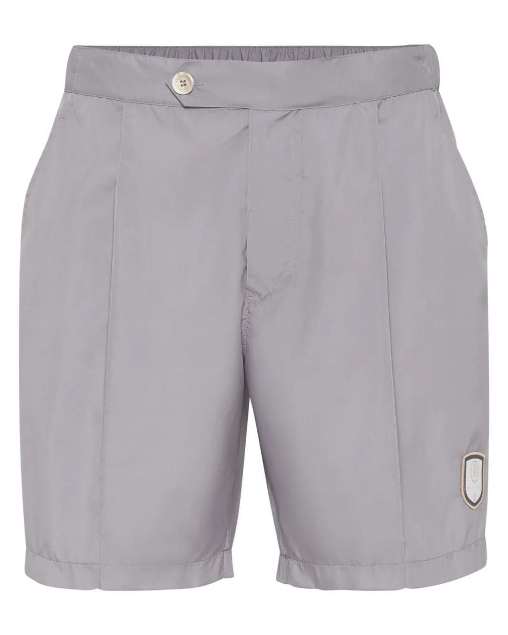 Bermudas Con Parche Del Logo Brunello Cucinelli de hombre de color Gray