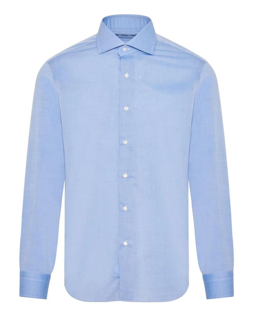 Barba Napoli Blue Cotton Shirt for men