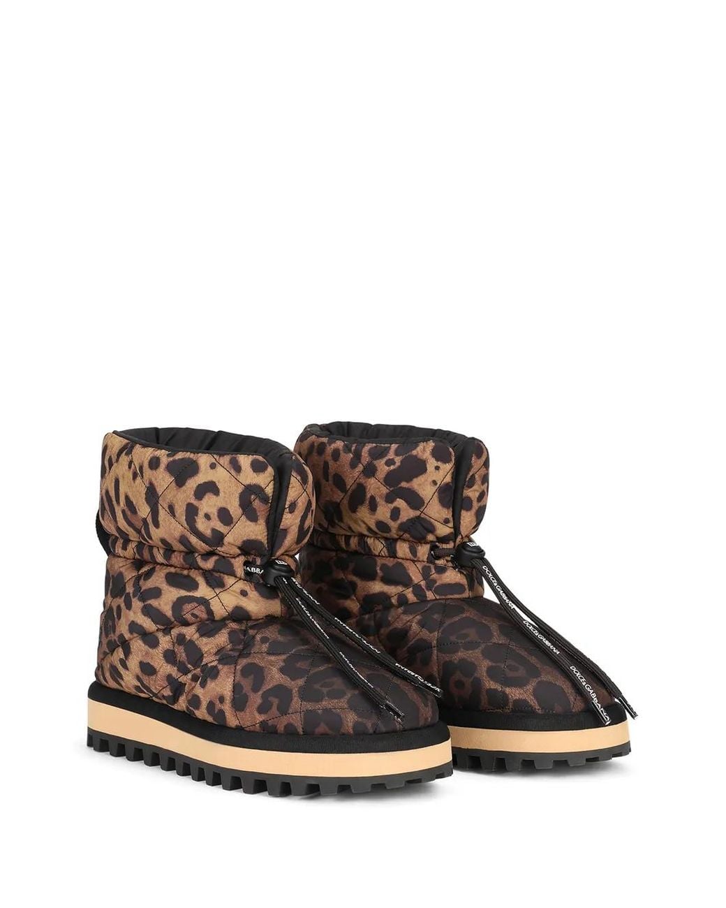 Dolce & Gabbana Brown Leopard-Print Boots for men
