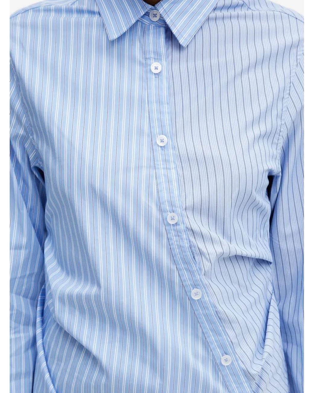ANDERSSON BELL Blue Breeze Asymmetric Striped Shirt