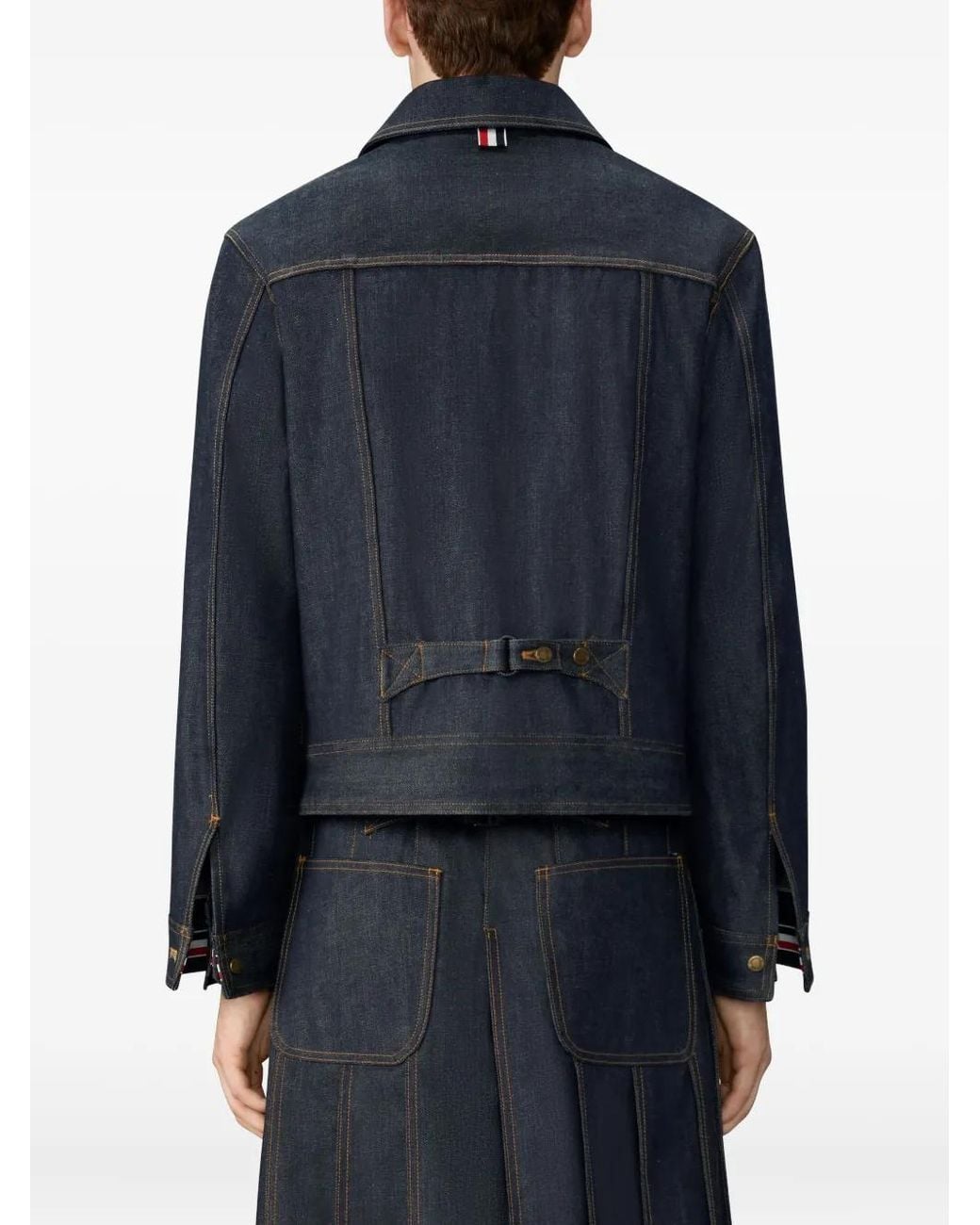 Thom Browne Blue Selvedge Denim Backstrap Utility Jacket for men