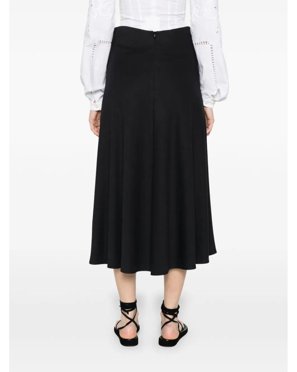 Vanessa Bruno Black A-Line Midi Skirt