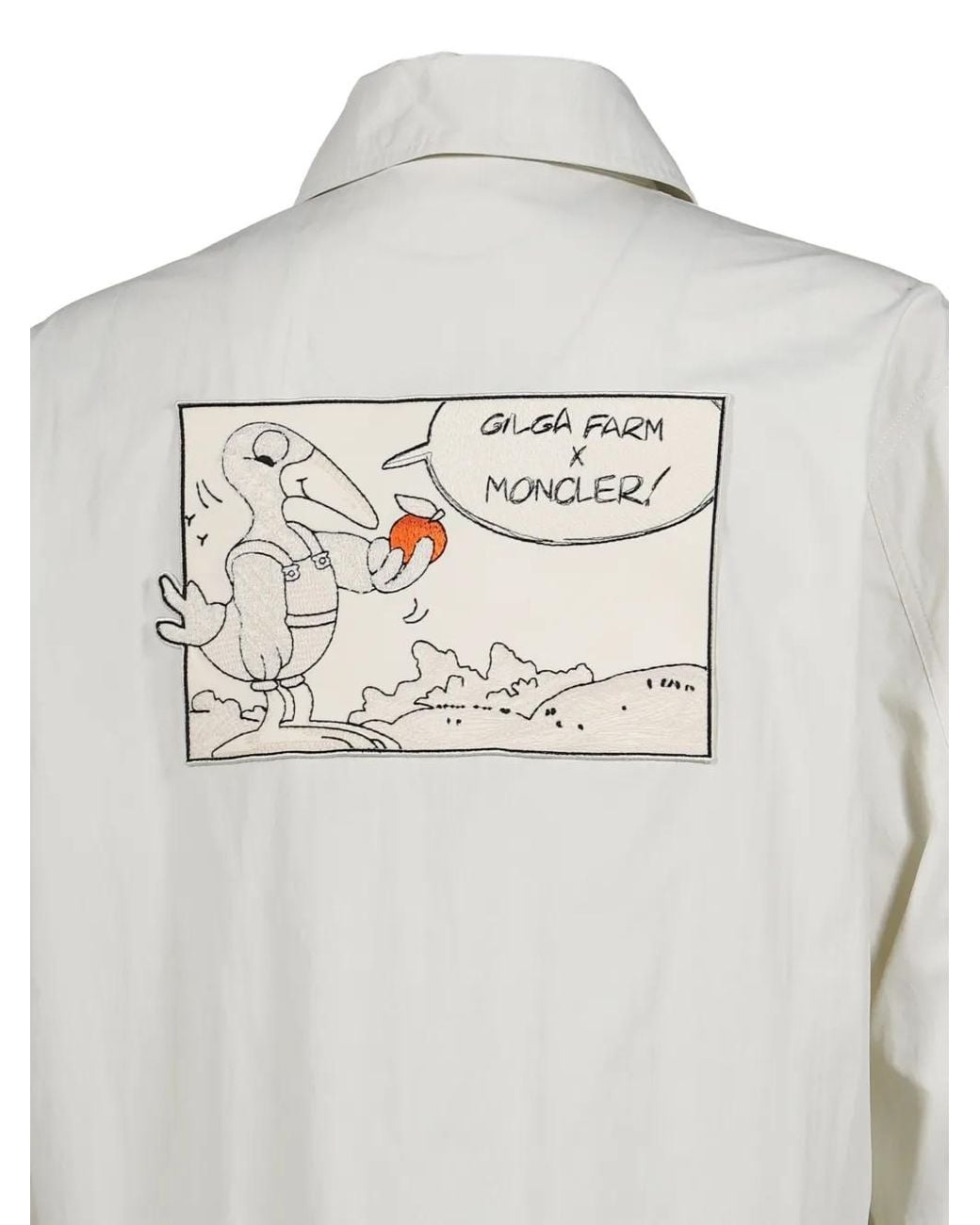 Moncler White X Gilga Farm By Donald Glover Satsuma Graphic-Patch Shirt Jacket for men