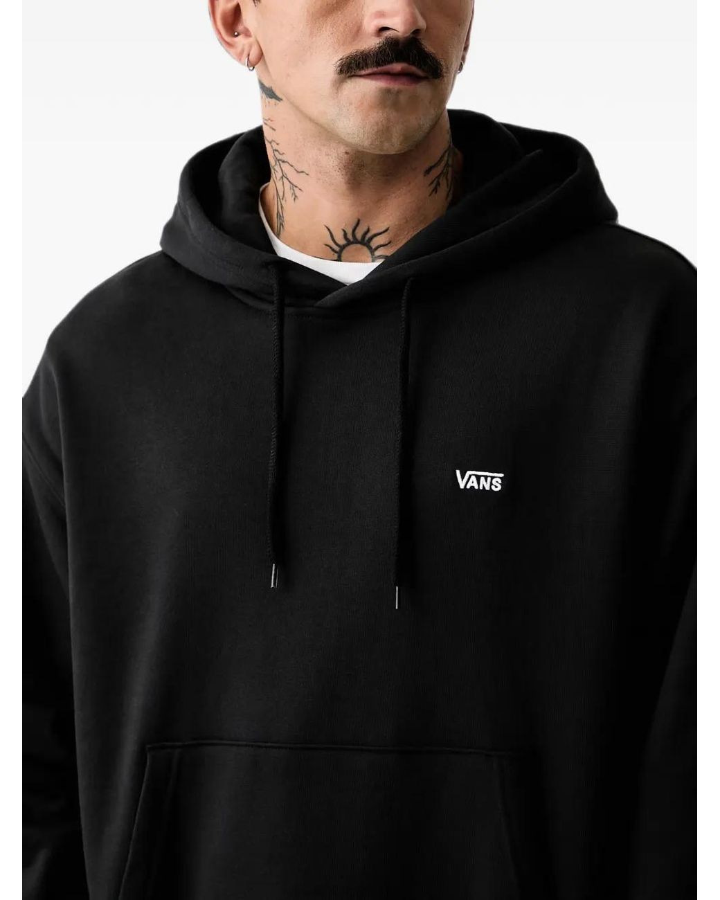 Vans Black Logo-Print Hoodie for men