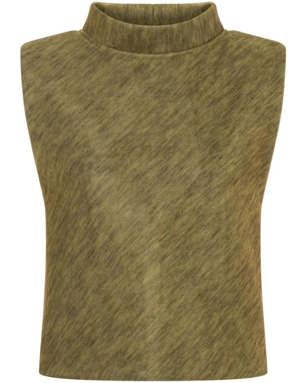 Philosophy Di Lorenzo Serafini Green High-Neck Sleeveless Top