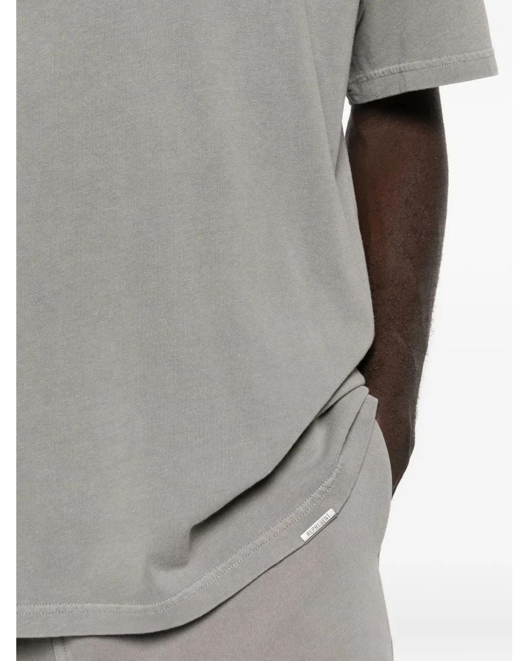 Represent Gray Logo-Print T-Shirt for men