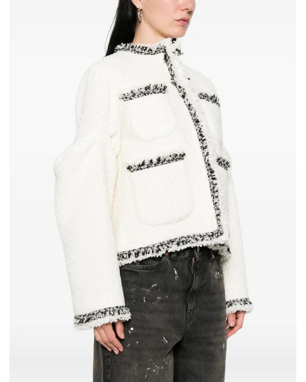 Sacai White Tweed Jacket