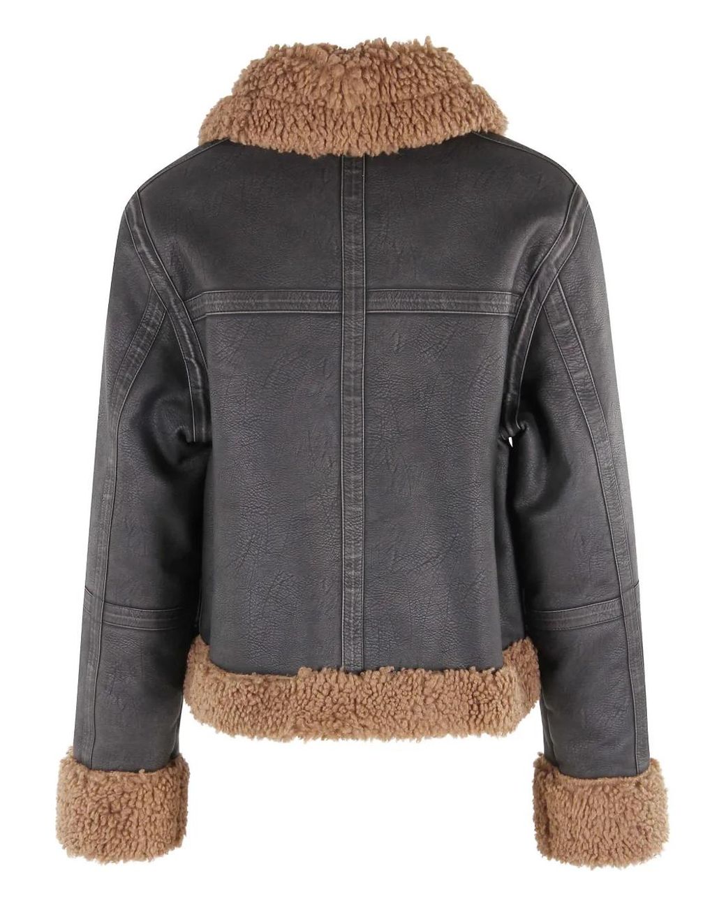 Stand Studio Gray Lorelle Faux-Shearling Jacket
