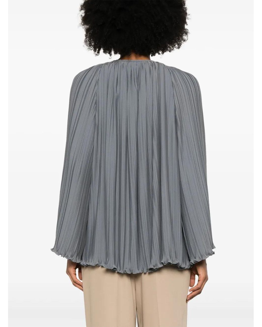 Pleated Polyester Blouse-Donna di Lanvin in Gray