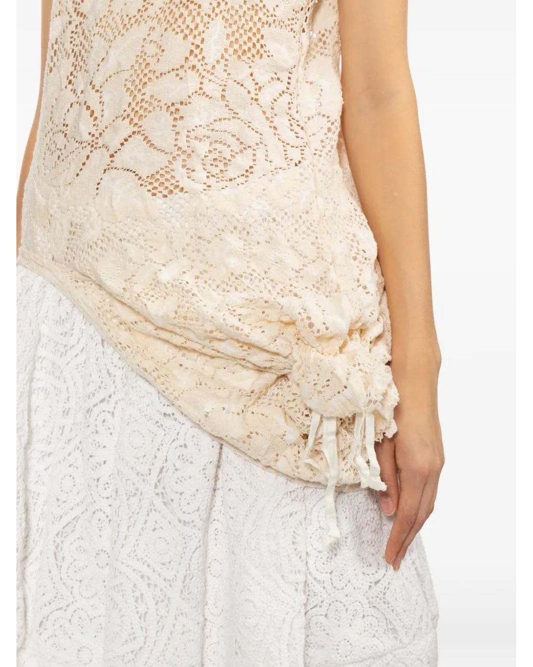 Comme des Garçons White Floral-Embroidered Vest